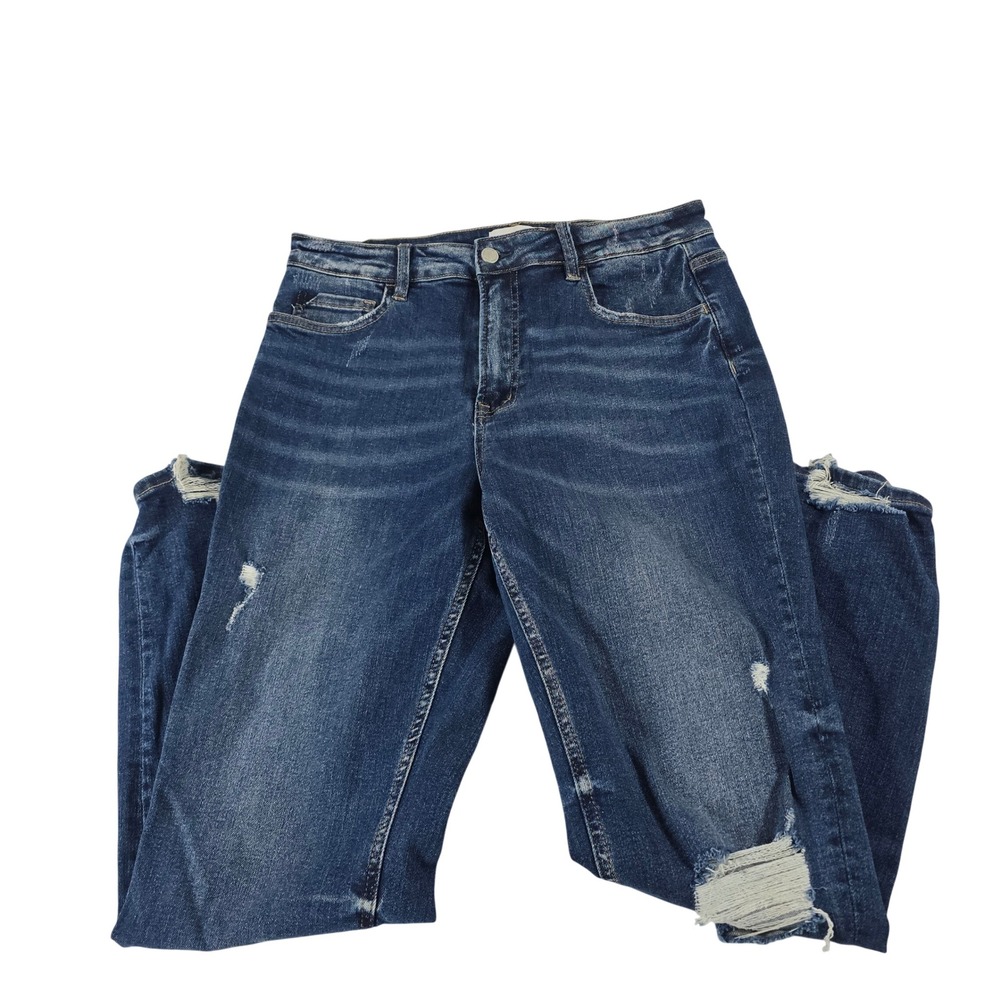 Vervet by Flying Monkey Distressed Skinny Jeans Dark Wash Raw Hem V2144 Size 30 - Picture 1 of 9